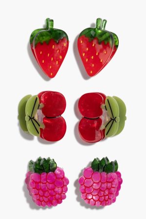 Micro Berry Basket Hair Claw Clip Set