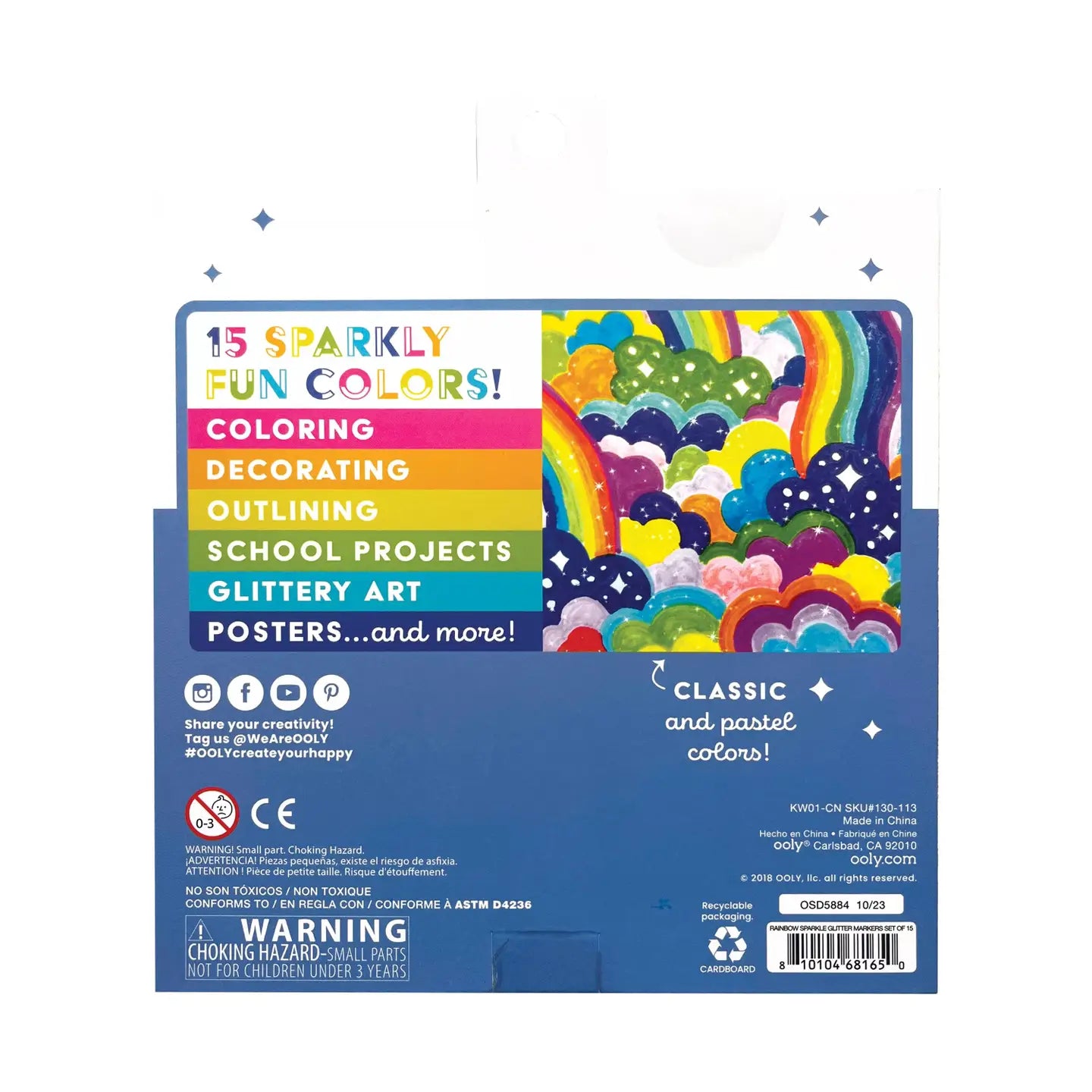 Rainbow Sparkle Glitter Markers - Image 2