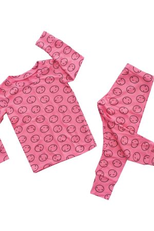 Pink Bubblegum Long Sleeve Happy Pajamas