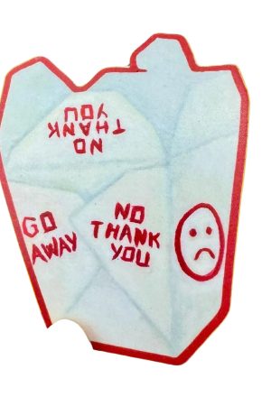 No Thank You Takeout Box Sticker