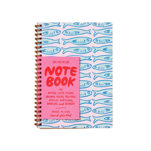 Sardines A5 Lettepress Spiral Notebook