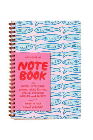 Sardines A5 Lettepress Spiral Notebook