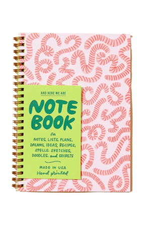 Worms A5 Spiral Letterpress Notebook