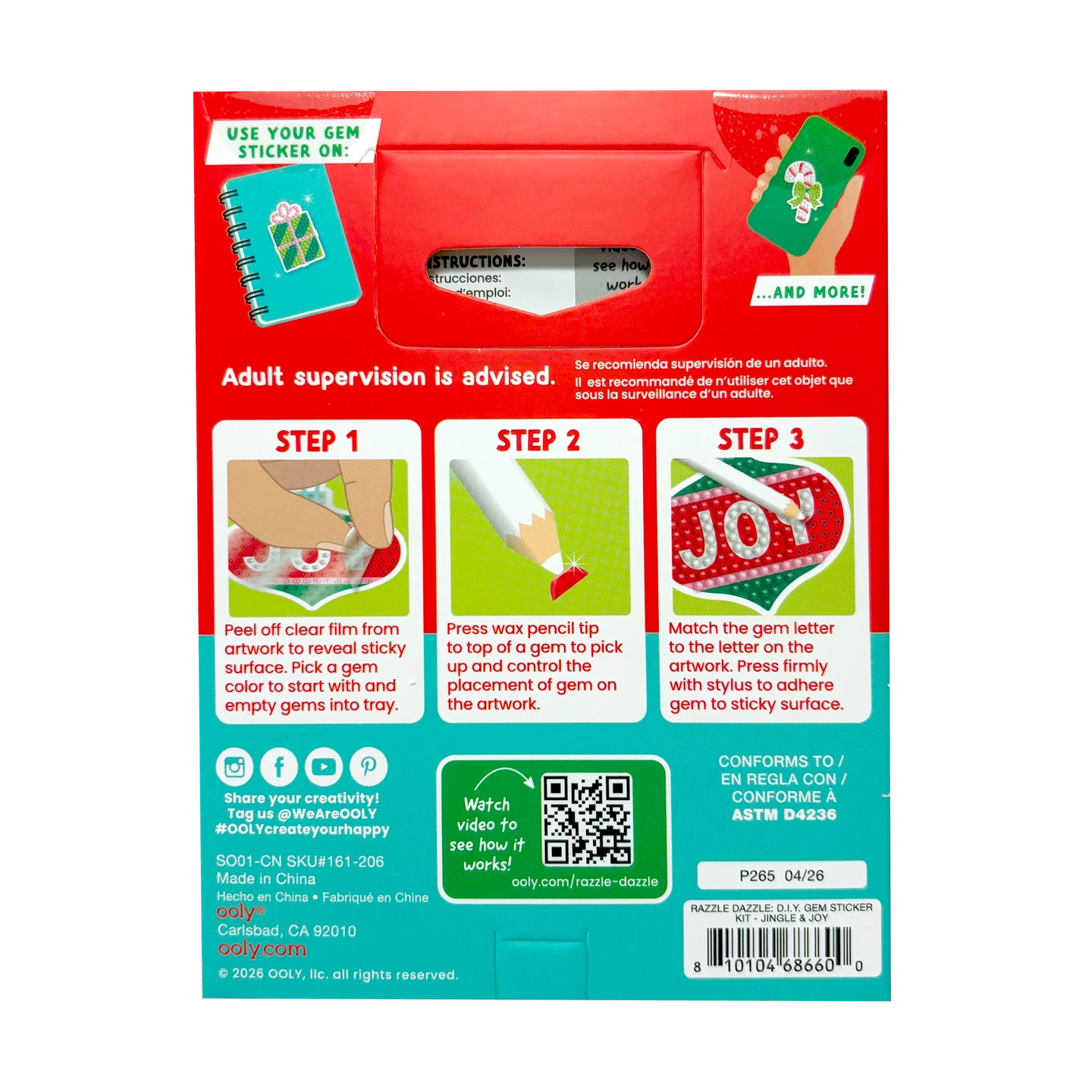 Mini Razzle Dazzle Diy Gem Sticker Kit - Jingle & Joy - Image 5