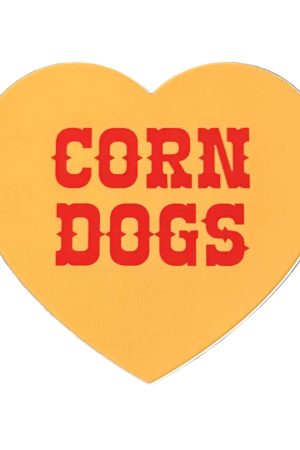 Corn Dogs Heart Sticker