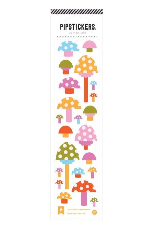 Fuzzy Dotted Mushrooms Sticker Sheet