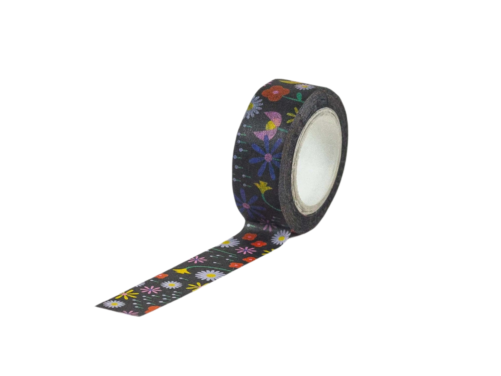 Chanson De Fleurs Black Floral Washi Tape - 15mm