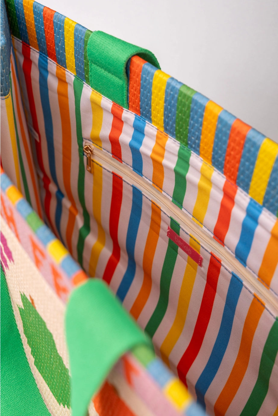 Fruit Tiles Rattan Market Bag - Image 3
