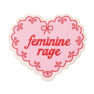Feminine Rage Doily Heart Vinyl Sticker