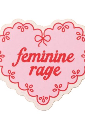 Feminine Rage Doily Heart Vinyl Sticker