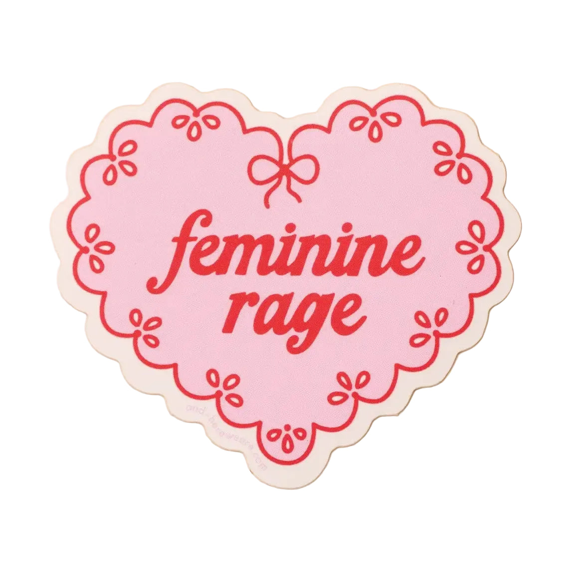Feminine Rage Doily Heart Vinyl Sticker