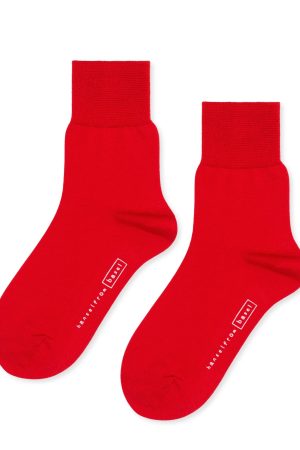 Trouser Crew Socks in Candy Apple