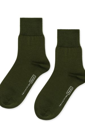 Trouser Crew Socks in Moss