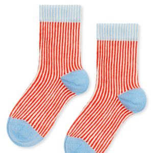 Mini Umbrella Kid Crew Sock - Persimmon