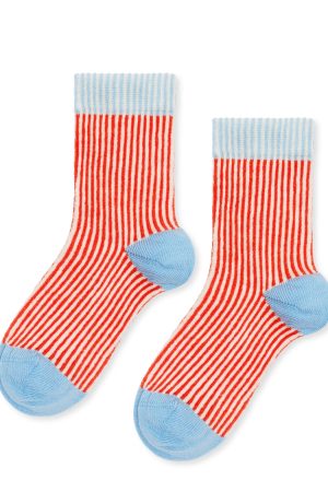 Mini Umbrella Kid Crew Sock - Persimmon
