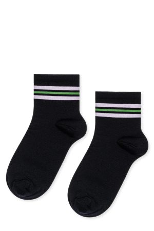 Billie Sporty Short Adult Crew Sock - Black