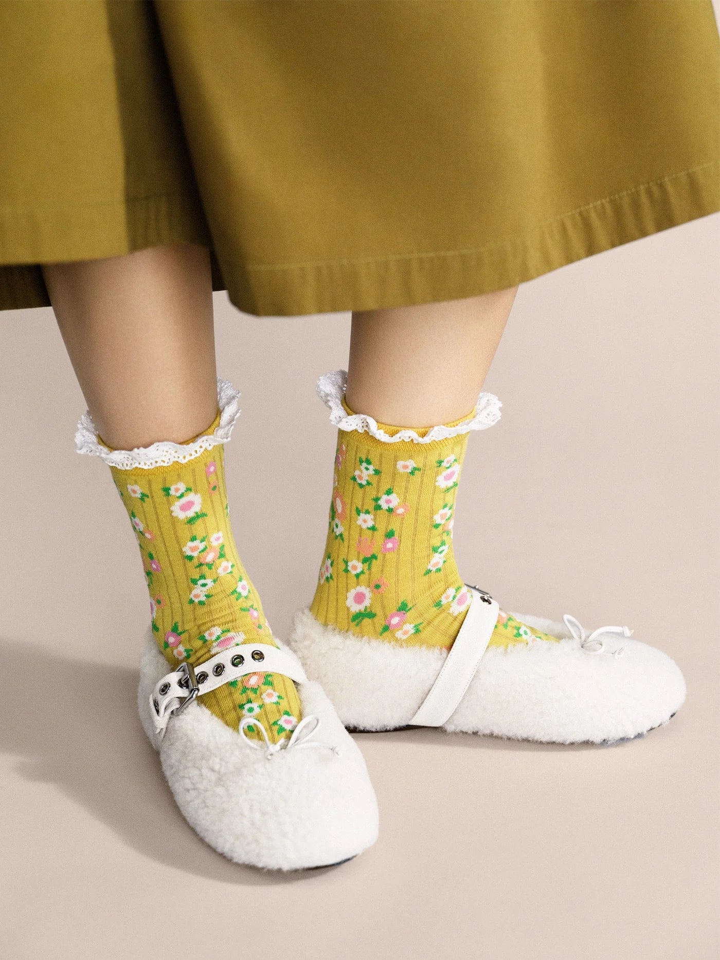 Mellow Yellow Adult Crew Socks - Image 2