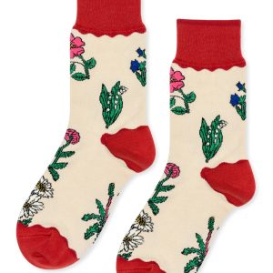 Retro Flower Adult Crew Socks