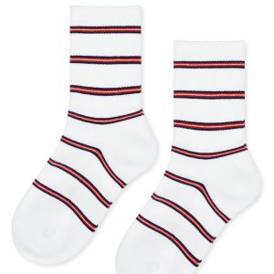 Pencil Stripe Sporty Adult Crew Socks