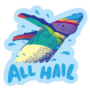 All Hail The Whale. 9th and 9th Whale Vinyl Sticker