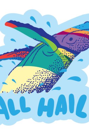 All Hail The Whale. 9th and 9th Whale Vinyl Sticker