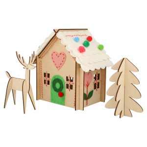 SALE Wooden Embroidery Gingerbread House Kit