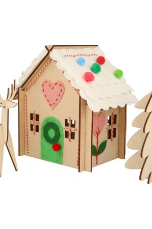 SALE Wooden Embroidery Gingerbread House Kit