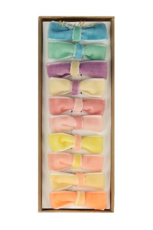 Pastel Velvet Mini Bow Clips