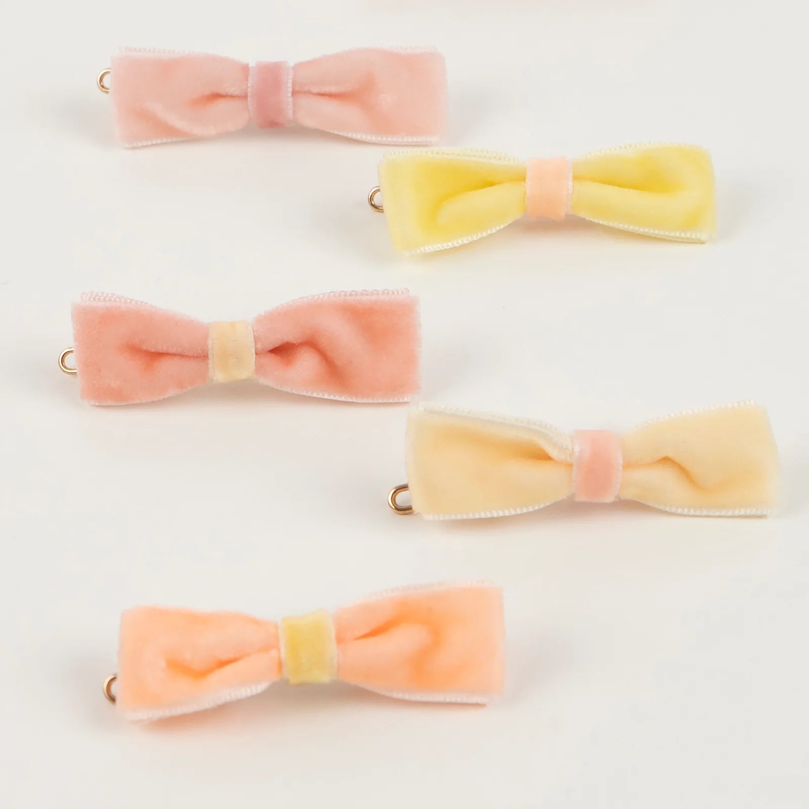 Pastel Velvet Mini Bow Clips - Image 3