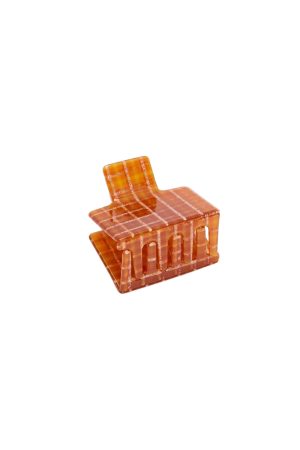 Midi Box Claw in Caramel Plaid