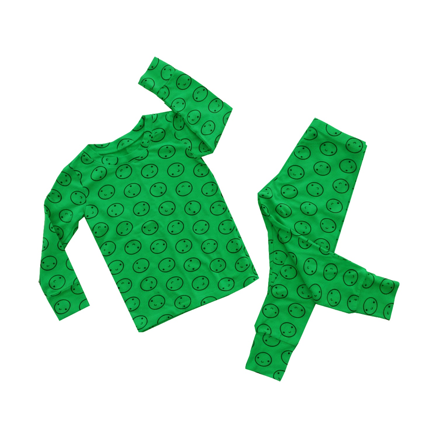 Green Sprout Long Sleeve Happy Pajamas