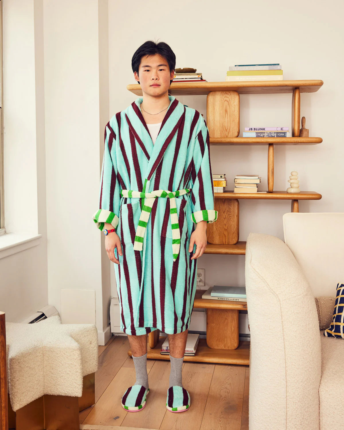Willow Stripe Bathrobe - Image 3