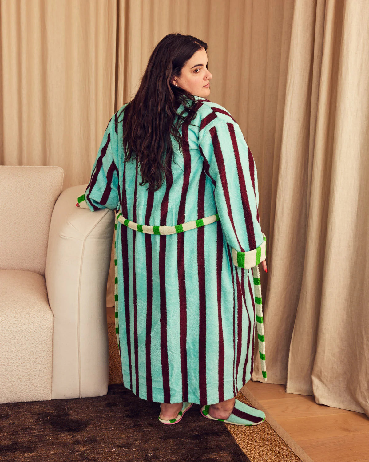 Willow Stripe Bathrobe - Image 4
